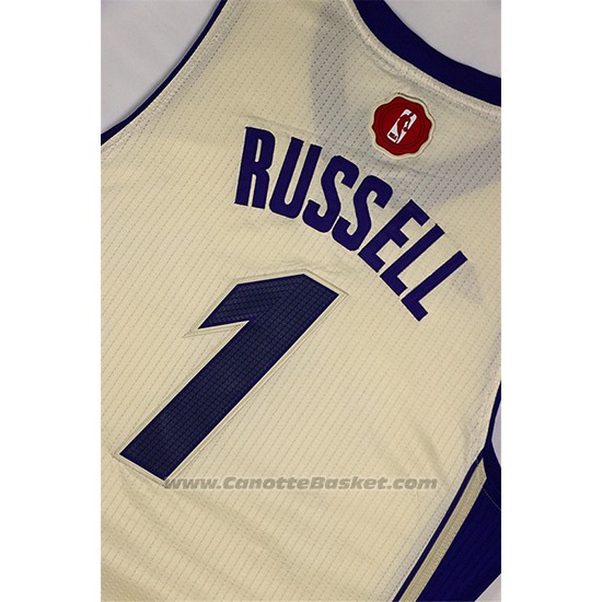 Maglia Natale 2015 Los Angeles Lakers D'Angelo Russell #1 Bianco
